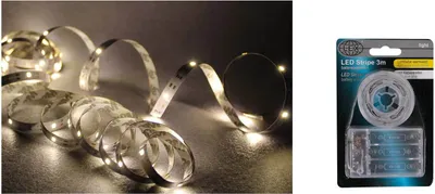 Produktbild von LEX LK16RGW-3 LED Stripe Batterie 2,65m 90 LEDs warmweiß 3mm klebbar
