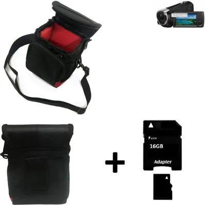 Produktbild von K-S-Trade Kameratasche Fototasche Umhängetasche Schutz Hülle kompatibel mit Sony HDR-CX 405 mit Zusatzfach und teilbaren Innenraum mit Trennwand +