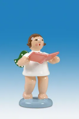 Produktbild von Holzfigur Engel mit Buch ohne Krone Höhe 6cm NEU