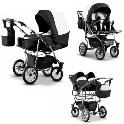 Produktbild von Zwillingskinderwagen 4 in 1 City Twin inkl. Autositze - 15 Teile -  in 19 Farben