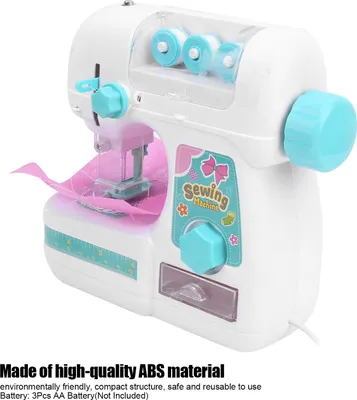 Immagine prodotto di Set giocattolo con macchina da cucire per bambini, portatile, con nastro modello, forbici, infila ago, accessori per bambini, 1 set JJT7927