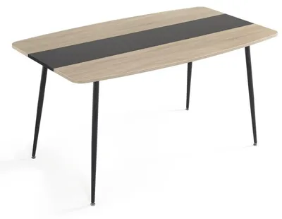 Produktbild von Esstisch 150 x 85 cm Eiche und Schwarz mit Metallgestell Industrial Design