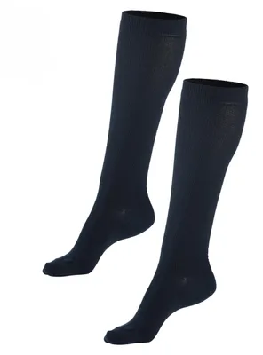 Produktbild von H.I.S. Stützkniestrümpfe Damen & Herren Kompressionsstrümpfe, Reisestrümpfe 2 -teilig 2x marine Größe 43/46