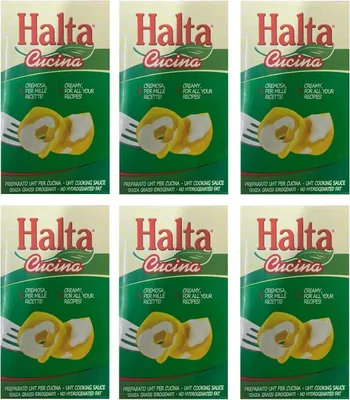 Produktbild von 6x Halta Cucina Preparato Alimentare UHT per Cucina Cremige Zubereitung UHT für die Küche Ideal für Pasta, Saucen, Pizza Kochsahne Sahne 1000ml