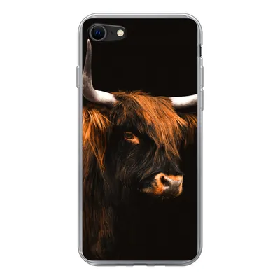 Produktbild von MuchoWow® Handyhülle Schutzhülle Hülle für iPhone SE 2020 Schottischer Highlander - Vlies - Kuh Silikon Softcase Handy Hülle - Kartenbesitzer