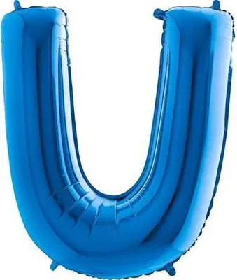 Obrázok produktu pre Nafukovací balónik písmeno U modrej 102 cm - Grabo