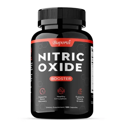 Image de Booster d'oxyde nitrique - L-Arginine, L-Citrulline (120 capsules) Complément alimentaire, Énergie, Cœur, Circulation, Tension artérielle, Muscles