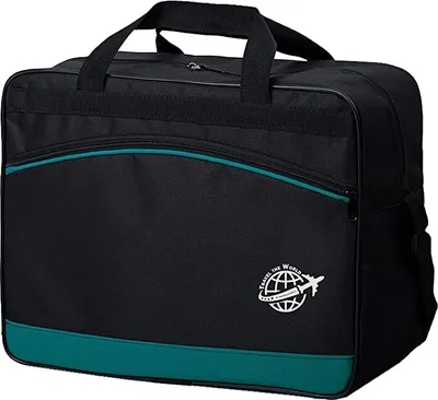 Produktbild von BAMBINIWELT Reisetasche HANDGEPÄCK Boardgepäck Flugzeug 40x20x25 40x30x20 zb Ryanair Wizzair (groß, schwarz-türkis 40x30x25)