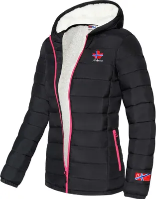 Produktbild von Nebulus Winterjacke mit Teddyfell GLOWFUR Damen, warme Outdoorjacke, praktische & vielseitige Übergangs- & Winterjacke, P4835 - Damen, schwarz, L/40