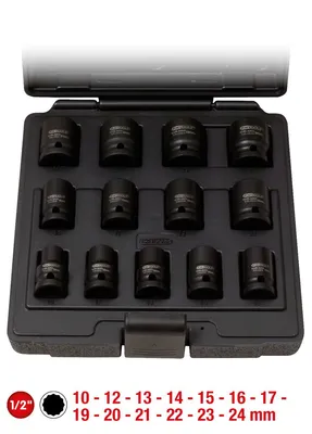 Obrázek produktu pro KS TOOLS 515.0900 - Steckschlüssel-Satz - 1/2 Zoll - 13 Kopf/Köpfe - Chrom-Molybdän-Stahl - ISO 1174 - DIN 3121 - 2,8 kg