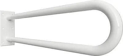 Produktbild von BELP Stützgriff in U-Form Eisen Weiß 100x250x766 mm, 120 kg Traglast für Bad & WC >> zum Bohren