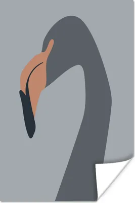 Produktbild von MuchoWow® Poster Pastell - Flamingo - Grau 40x60 cm - Plakate für die Wand - Poster Babyzimmer
