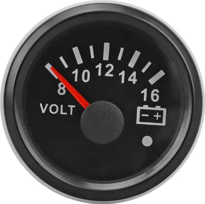 Obrázok produktu pre 52MM lodný voltmeter DC9 až 32V ukazovateľ napätia s farebným podsvietením pre obytné automobily jachty rybárske lode čierna doska čierny kryt