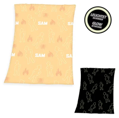 Produktbild von Feuerwehrmann Sam - Glow in the Dark - Wellsoft-Flauschdecke - 130 x 160 cm