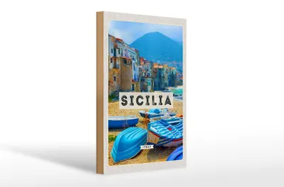 Produktbild von Holzschild Reise 20x30cm Sizillien Italien Europa Uralub