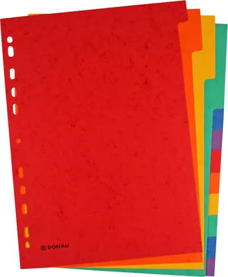Obrázek produktu pro DONAU 8671012-99 Rejstřík - prázdný, karton, A4, 12 listů, 6-barevný