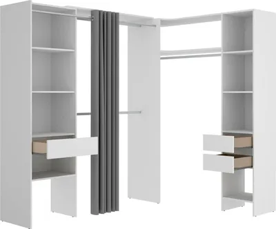 Immagine prodotto di Dmora Guardaroba Grande Pali 141x205h cm Bianco, Appendiabiti 3 Cassetti