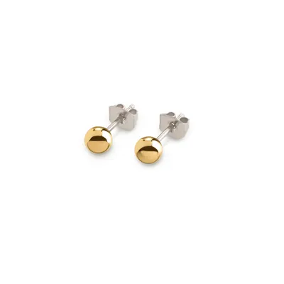 Produktbild von Boccia Damen Ohrstecker Kugel 0504-03 Titan goldplattiert