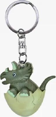 Produktbild von Schlüsselanhänger aus Holz - Triceratops im Ei