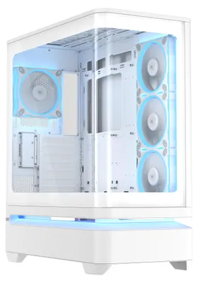 Produktbild von ASUS PRIME AP304 TG ARGB WHITE, PC, Weiß, Mini-ITX, ATX, micro ATX, Multi, 17,5 cm, 42 cm