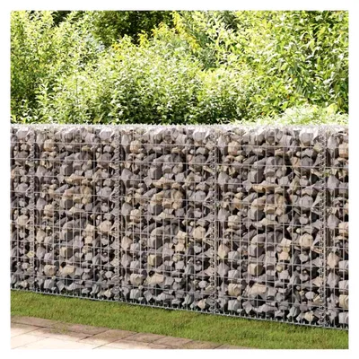 Produktbild von Gabionenwand mit Abdeckung aus verzinktem Stahl 900×50×100 cm