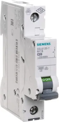 Immagine prodotto di Interruttore automatico SIEMENS 5SL6120-7, C 20A