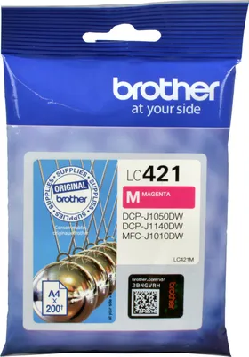 Produktbild von Brother LC421M, Magenta, 1 Stück(e), 200 Seiten, Einzelpackung