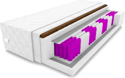 Produktbild von 9 zónová matrac Andros Max Kokos 90 x 200 x 23 cm s taškovými pružinami | Rolematrac s pratelným poťahom a kokosovou vrstvou | H3 / H4