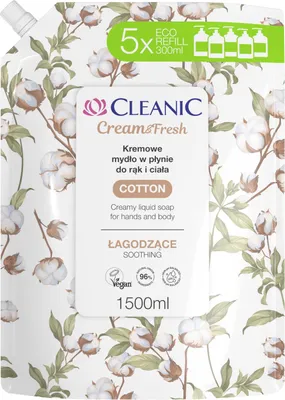Image de Cleanic Savon liquide Coton Recharge 1,5 L