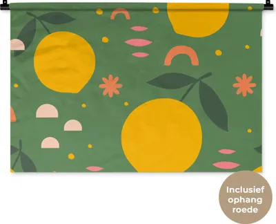 Produktbild von MuchoWow® Wandteppich Wandbehang Zitrone - Rosa - Design 90x60 cm Tapisserie Dekoration Wandtuch - Wandskulpturen - Bildteppich