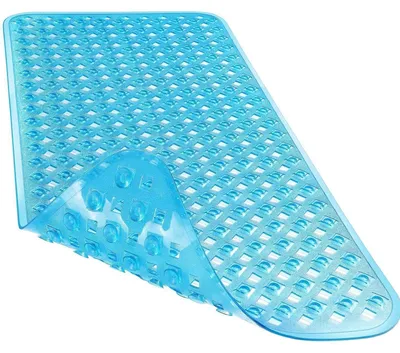 Obrázok produktu pre Podložka do vane, 88 x 40 cm, protišmyková podložka s prísavkami, vhodná do práčky, modrá