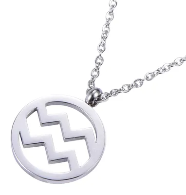 Produktbild von Morella Damen Halskette Sternzeichen Wassermann Edelstahl silber im Samtbeutel