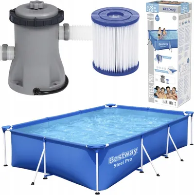 Zdjęcie produktu dla Bestway Steel Pro 56411, 3300 l, Basen ramowy, Niebieski, 20,7 kg