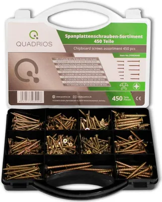 Immagine prodotto di Set di viti QUADRIOS, 2109SA045, per piastre di fissaggio, acciaio, 450 pezzi