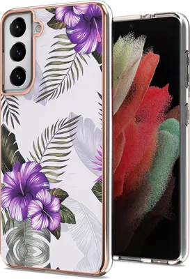 Image de Etui pour Samsung Galaxy S21 5G, étui antichoc en silicone TPU à motifs Violet