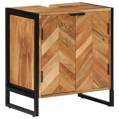 Produktbild von Badschrank 55x35x60 cm Massivholz Akazie und Eisen