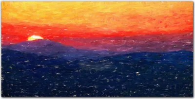 Produktbild von Coloray - Bild aus Glas - 120x60 cm - gehärtetes Glas glasblock mit bild Küche wohnzimmer wanddekoration Dekoration - Sunset Landschaft