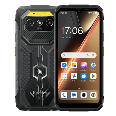 Immagine prodotto di Cellulare outdoor Blackview ROCK 1 Pro: batteria da 15000 mAh, Android 16, 24 GB di RAM, 256 GB di ROM, fotocamera da 20 MP con visione notturna, display da 6,56" a 90 Hz, NFC, smartphone robusto, colore nero