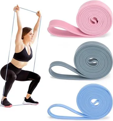 Immagine prodotto di Fasce elastiche a 3 livelli per fitness, yoga e pilates - Set da 3 pezzi