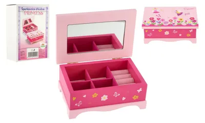 Produktbild von Šperkovnice Princess dřevo 17x7x11,5cm v krabici