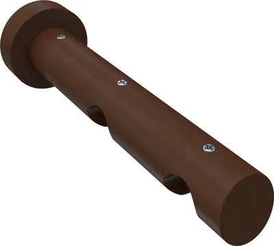 Produktbild von Interdeco Träger mit Abstand 9/15 cm / Wandhalterung für Gardinenstangen 20 mm Ø, 2-läufig Nussbaum lackiert, Typ Talent