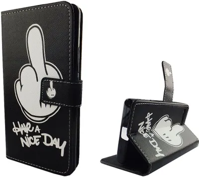 Produktbild von Handyhülle Tasche für Handy Sony Xperia X Compact Have A Nice Day Schwarz