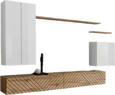 Produktbild von Meublorama AM-SWITCH 2-WWTL SW 2*7C/99KG, 2 Regale, 5 Tür(en), Weiß, Mitteldichte Faserplatte (MDF), 400 mm, 3300 mm
