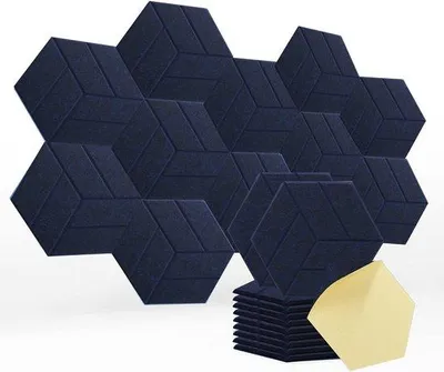 Image de Panneaux acoustiques autocollants gris foncé, lot de 12 pour studio