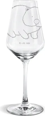 Produktbild von Mr. & Mrs. Panda Weinglas Wombat - Transparent - Geschenk, Weißweinkelch, Weißwein Kelch, Australien, Lustige Sprüche, Glas, Das Leben Ist schön, Motivation, wein, Spruch