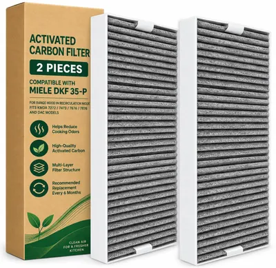 Aktivkohlefilter 2er-Pack kompatibel mit Miele DKF 35-P
