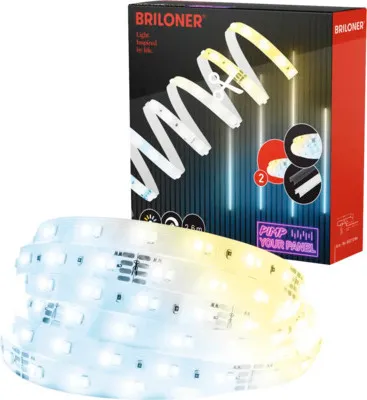 Obrázek produktu pro Briloner Pimp your Panel LED Strip, prodlužovací sada CCT, Pimp your Panel, možnost zkrácení, samolepicí, bílá, 260 x 1 cm