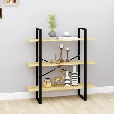 Produktbild von vidaXL Bücherregal 3 Böden 100x30x105 cm Massivholz Kiefer - Bücherregal - Bücherregale - Bücherregal Holz - Bücherregal Massivholz