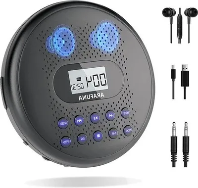 Zdjęcie produktu dla Przenośne radio CD z głośnikiem i zabezpieczeniem antypoślizgowym