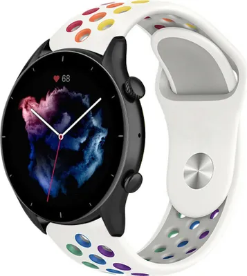 Produktbild von Strap-it Amazfit GTR 3 (Pro) Sportarmband (Weiß bunt)